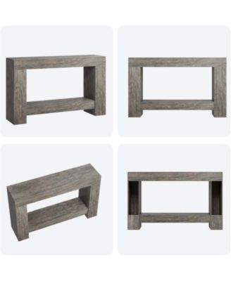 Entryway Console Table, Farmhouse 2-Tier Entryway Table, Long Sofa Accent Table Behind Couch Table with Open Storage for Entrance