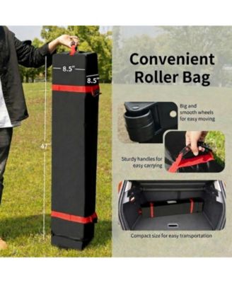 6.6 x 6.6 ft Pop Up Canopy Tent with Three Height Settings Roller Bag and Weight Bags