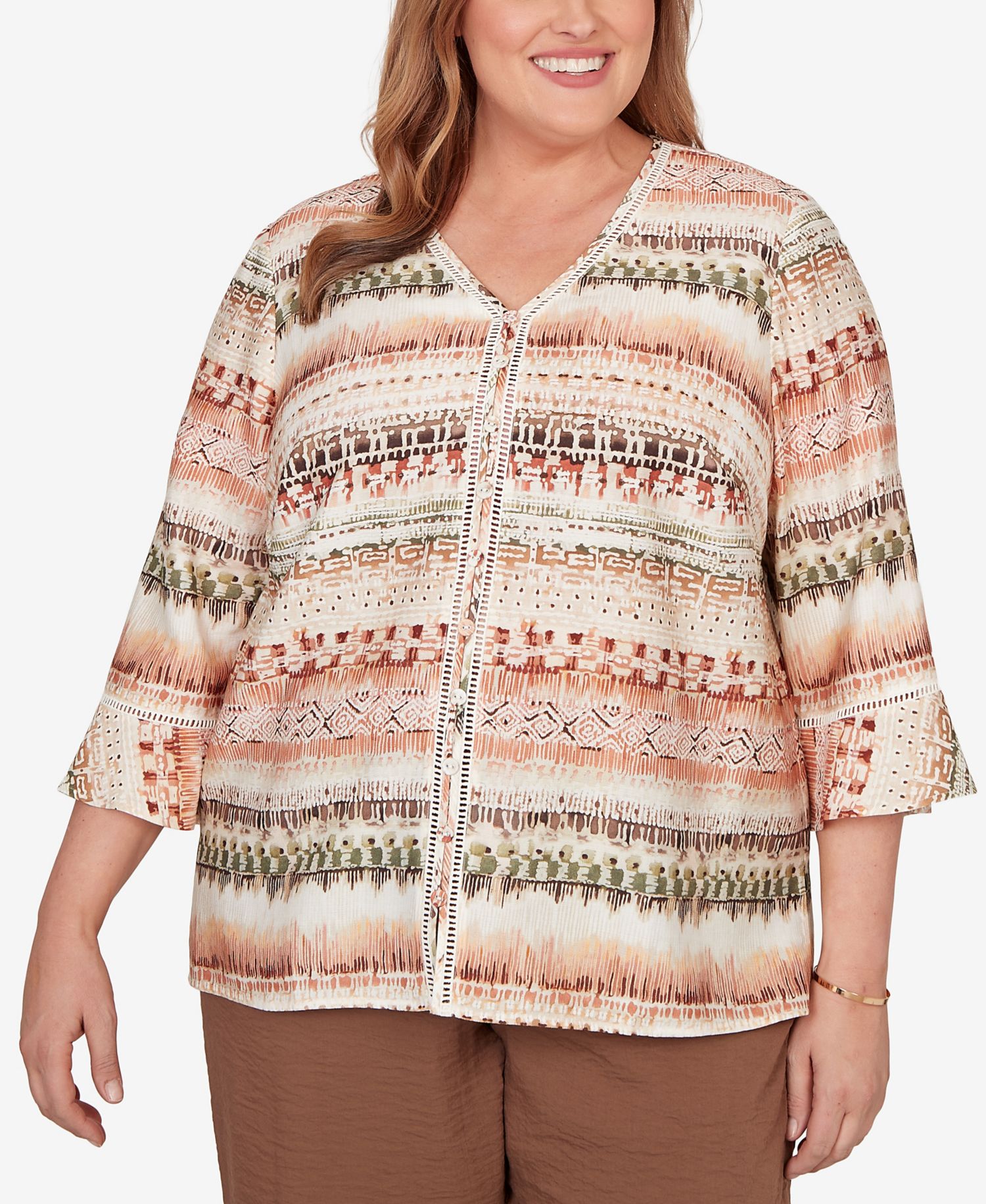 Plus Size Spice Market Biadere Stripe Center Seam Top