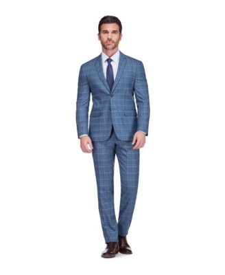 Men's Slim Fit 2-Piece Performance Stretch Plaid Suit