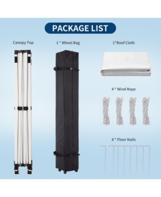 10x10 Ft Heavy-Duty Pop-Up Canopy Tent with Roller Bag, 1-Minute Setup UPF 50+ Waterproof Outdoor Sun Shade for Beach, Market and Patio