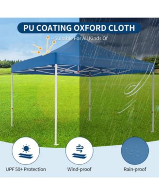 10x10 Ft Heavy-Duty Pop-Up Canopy Tent with Roller Bag, 1-Minute Setup UPF 50+ Waterproof Outdoor Sun Shade for Beach, Market and Patio