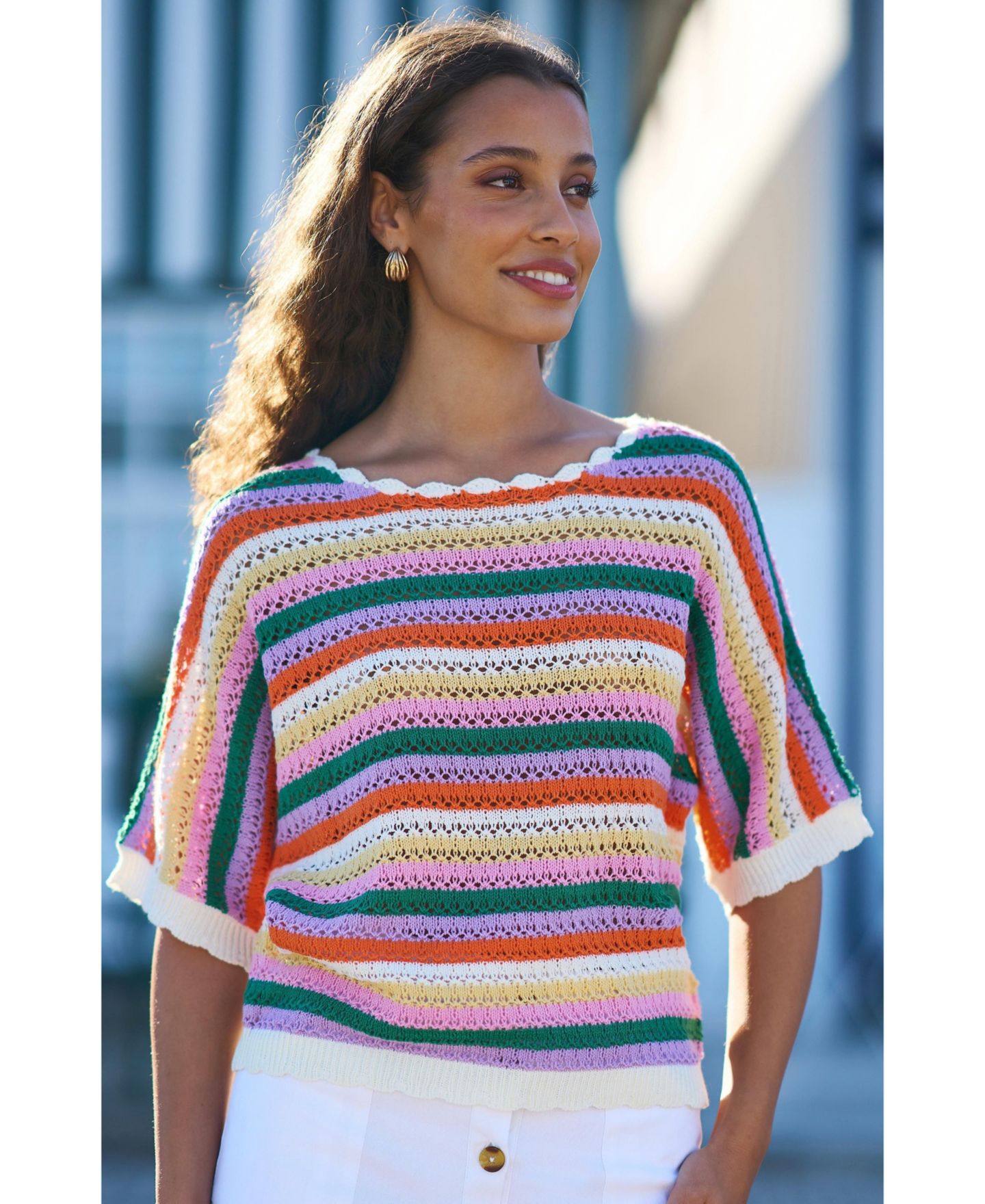 Женский топ Yumi Batwing Crochet, цвет: Разноцветный — фото 8