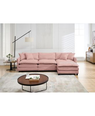 L-Shaped Modular Chenille Sofa - Versatile Comfort and Style
