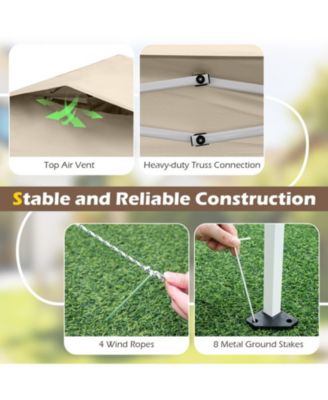 11.5 x 11.5 ft Pop Up Canopy Tent with Four Zippered Mesh Screen Sidewalls