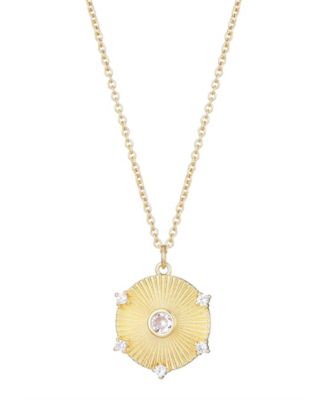 Gold 2-Piece Curved Bar and Pendant Necklace Set