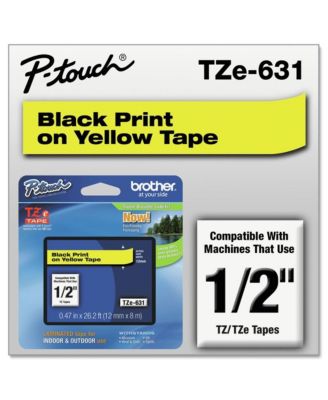 TZE631 0.47 in. x 26.2 ft. TZe Standard Adhesive Laminated Labeling Tape