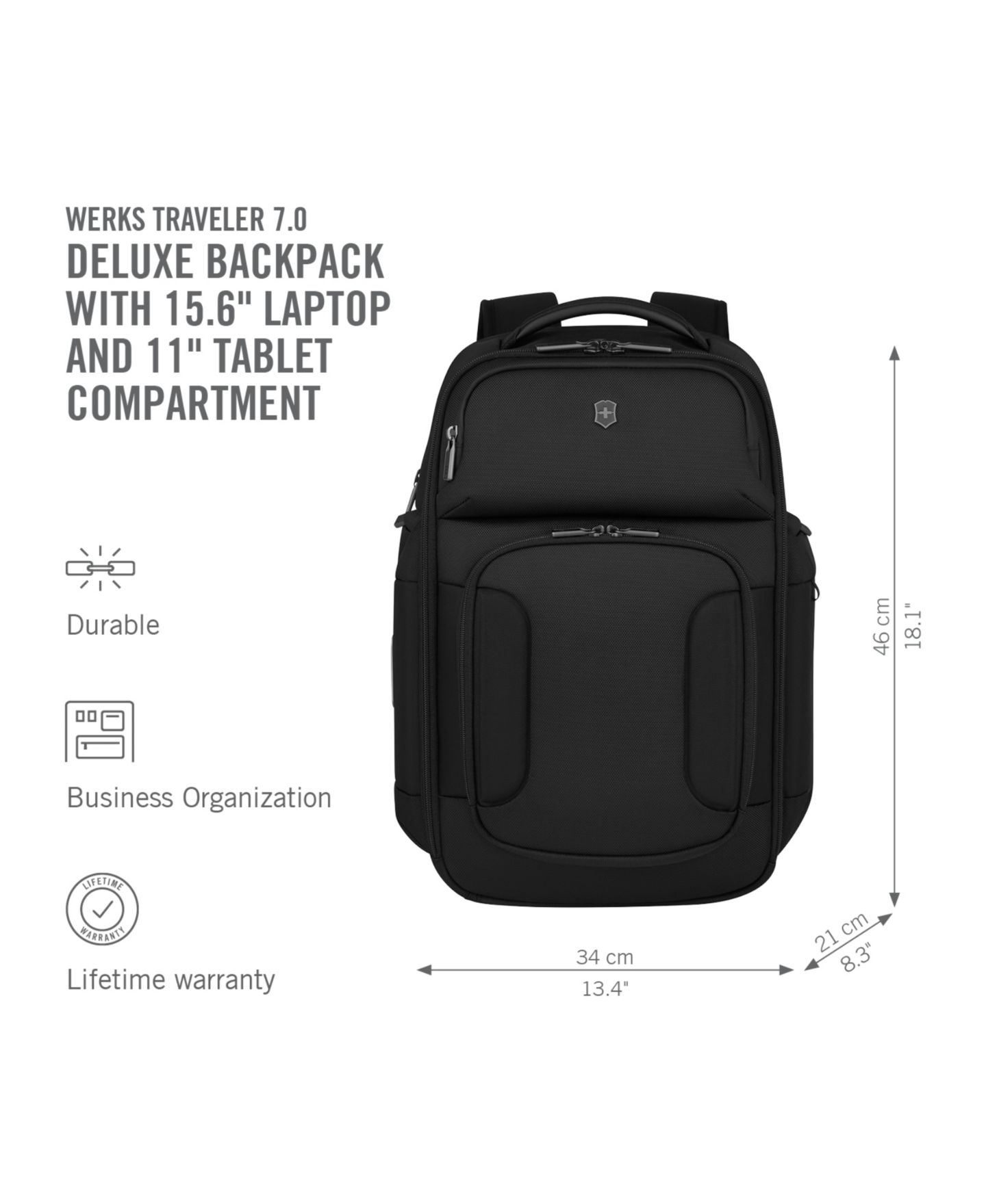 Рюкзак Victorinox Werks Traveler 7.0 Deluxe, цвет: Чёрный — фото 3