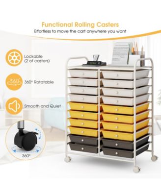 20-Drawer Rolling Storage Organizer Cart with Metal Frame