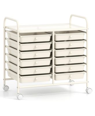 12-Drawer Rolling Organizer Cart with Transparent Drawers