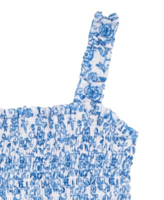 Girls' 4T-6X Printed Woven Smocked Midi Dress