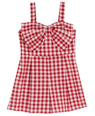Girls' 4T-6X Gingham with Bow Detail Dress