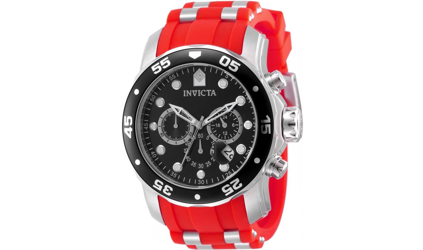Мужские часы Invicta 49829 Pro Diver Quartz VD53 Metal Dial, цвет: Красный — фото 1