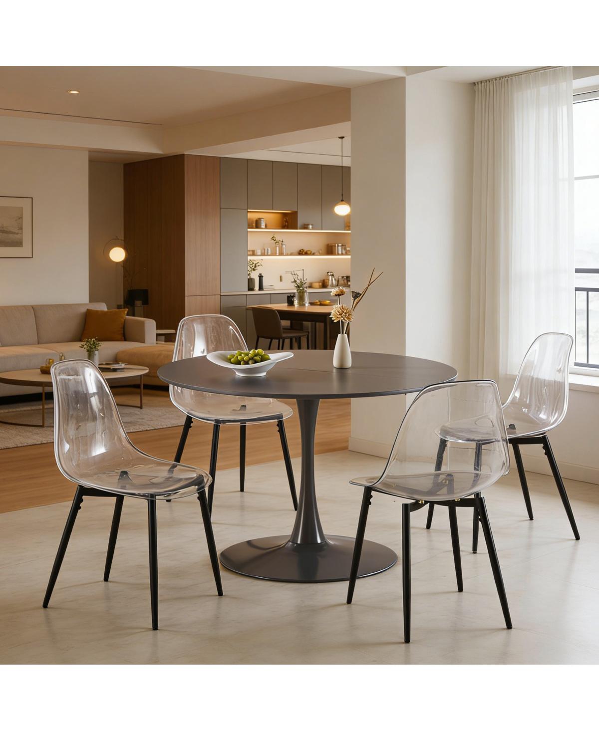 Streamdale Furniture 42 Tulip Dining Table, Mid-century Round Mdf Top