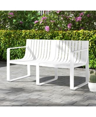 3 PCS Patio Furniture Set w/1 Loveseat and 2 Side Tables All-Weather Bistro Set
