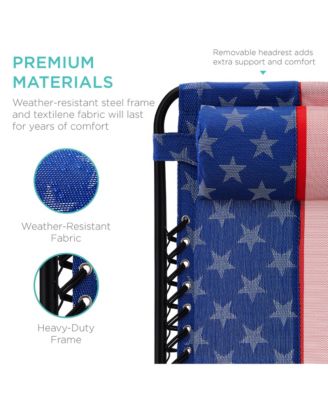 Set of 2 Zero Gravity Lounge Chair Recliners for Patio, Pool w/ Cup Holder Tray