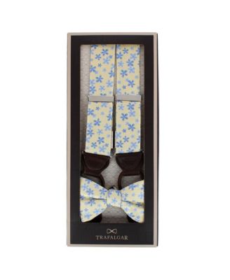 Men's Weldon Floral Silk Suspenders and Bow Tie Bundle