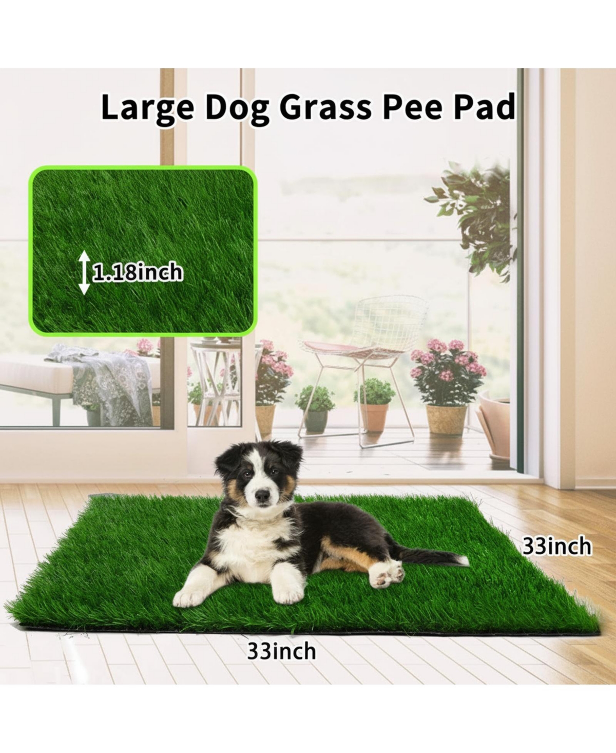 Aronkl Artificial Grass Dog Potty Pad Strong Absorbency Soft Easy Clean Indoor Outdoor