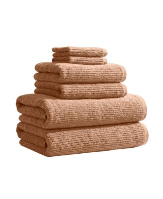 Turkish Cotton Textured 6 Piece Bath Towel Set