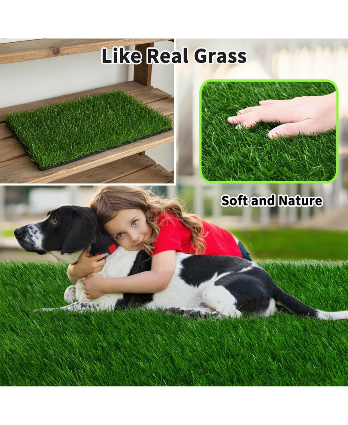 Aronkl Artificial Grass Dog Potty Pad Strong Absorbency Soft Easy Clean Indoor Outdoor
