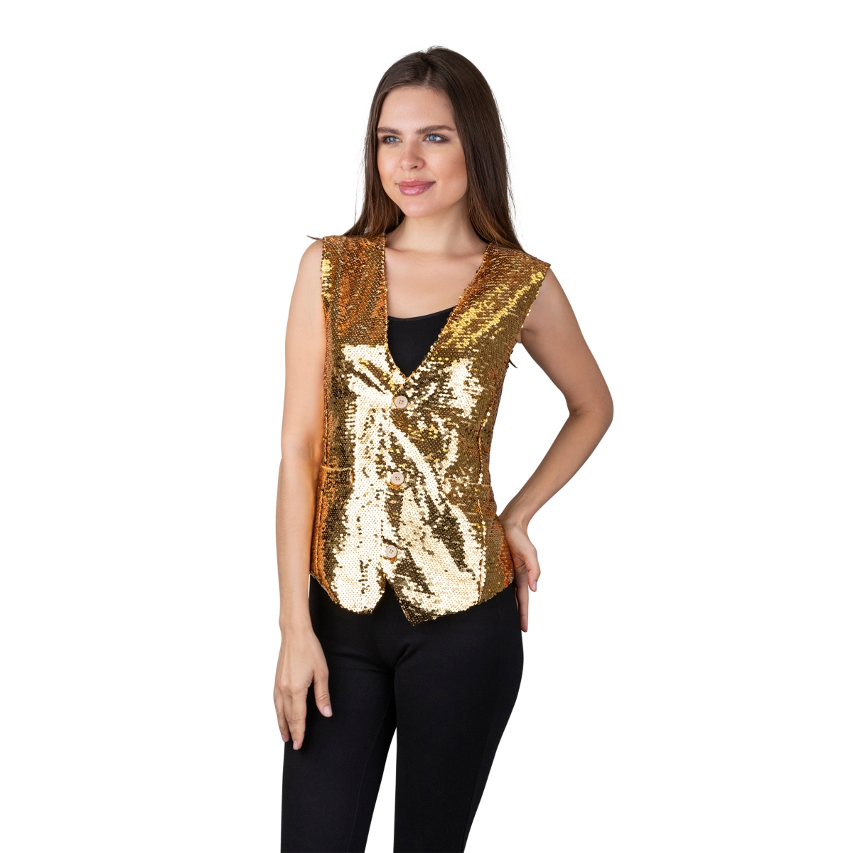 Dress Up America Sequin Vest with Bowtie