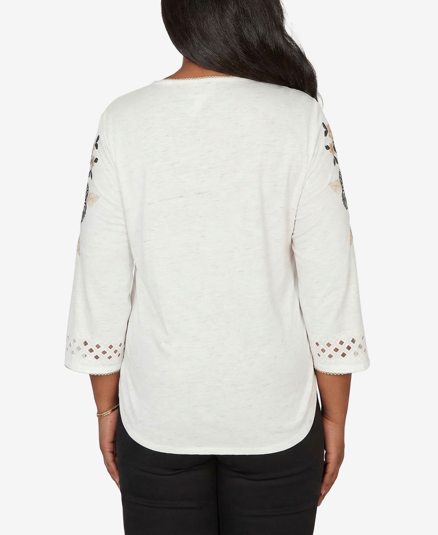 Women's Detail Driven Floral Embroidered Textured Top