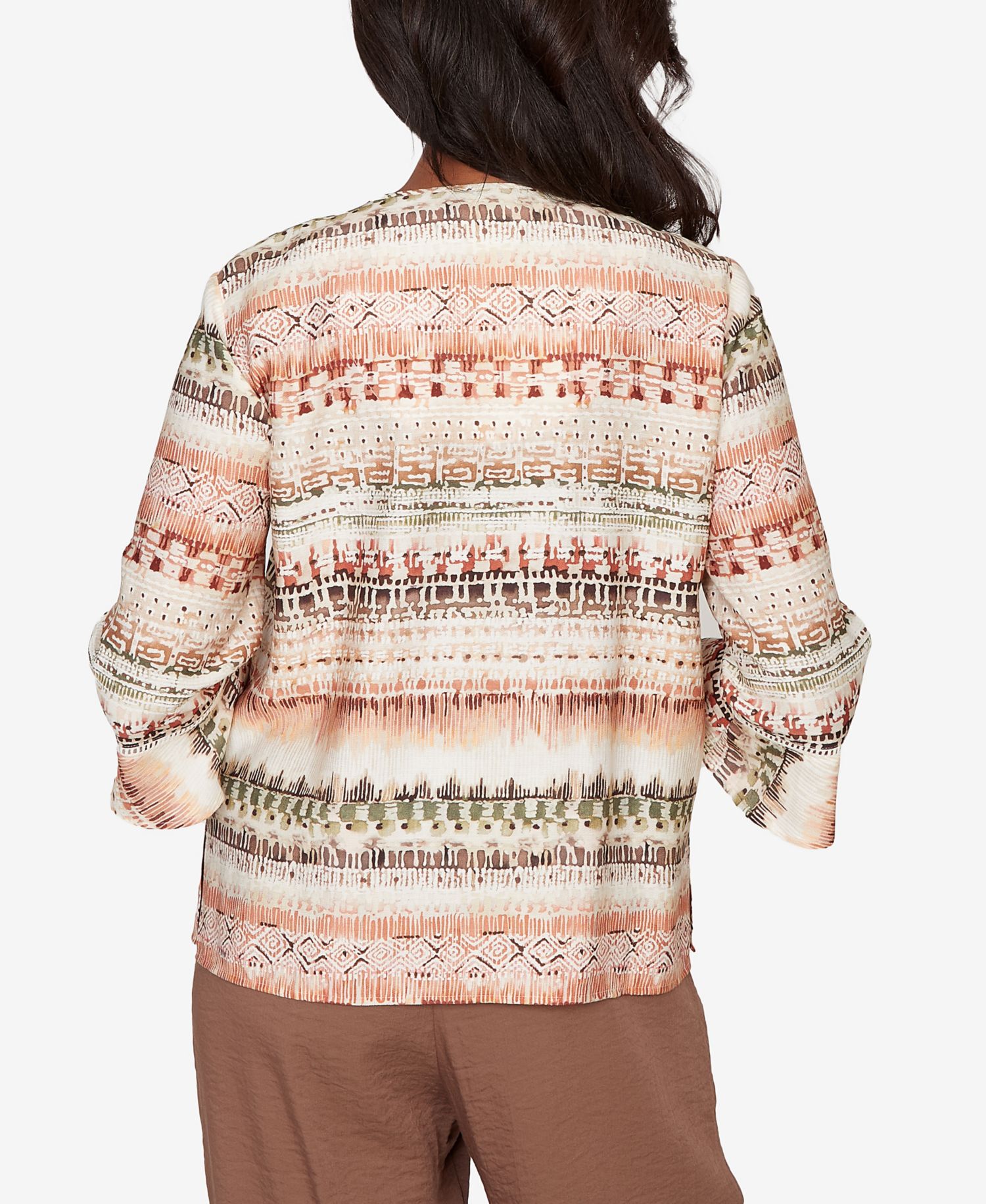 Women's Spice Market Biadere Stripe Center Seam V-Neck Top