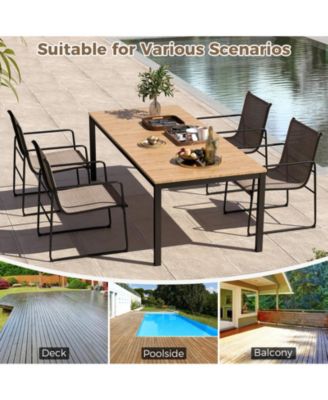 Outdoor Dining Chairs Set of 4 Patio Furniture Chair with Breathable Seat and Backrest