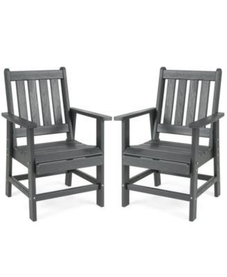 Set of 2 Patio Dining Chairs with Wide Armrests