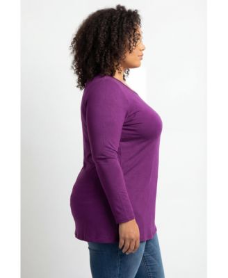 Women's Plus Size Perfect Long-Sleeve Crewneck Tee