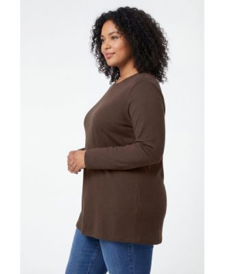 Women's Plus Size Perfect Long-Sleeve Crewneck Tee