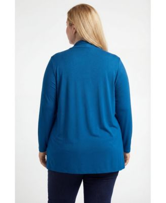 Plus Size 2-Fer Cardigan & Attached Lace Tunic