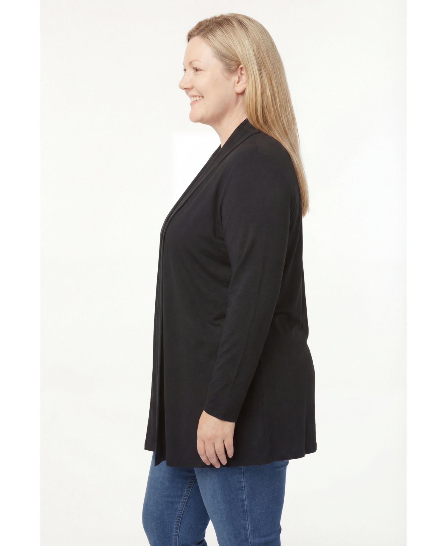 Plus Size Within 2-Fer Cardigan & Attached Lace Tunic