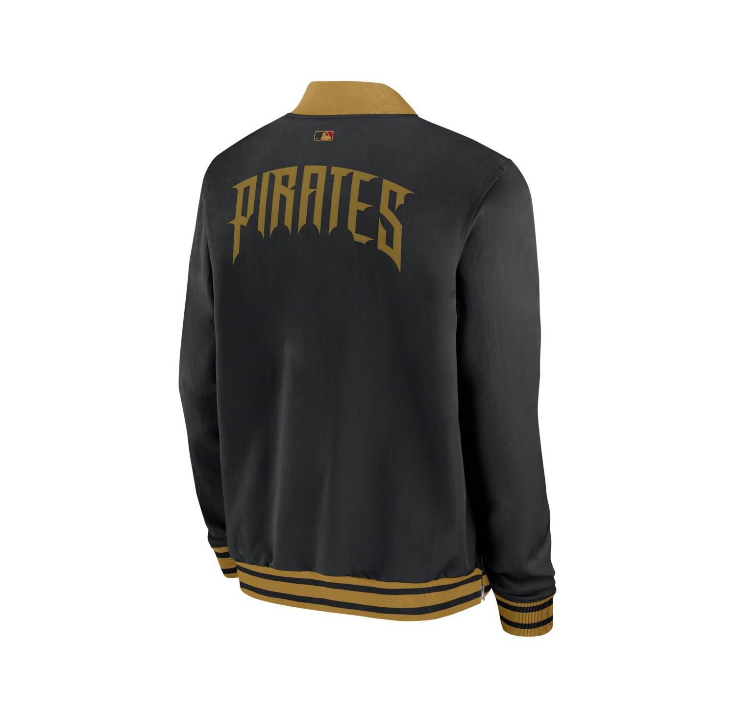 Men's Black Pittsburgh Pirates 2026 City Connect Authentic Collection Relaxed Full-Zip Bomber Jacket