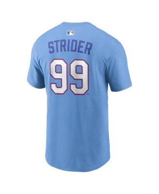 Men's Spencer Strider Powder Blue Atlanta Braves 2026 City Connect Name & Number T-Shirt