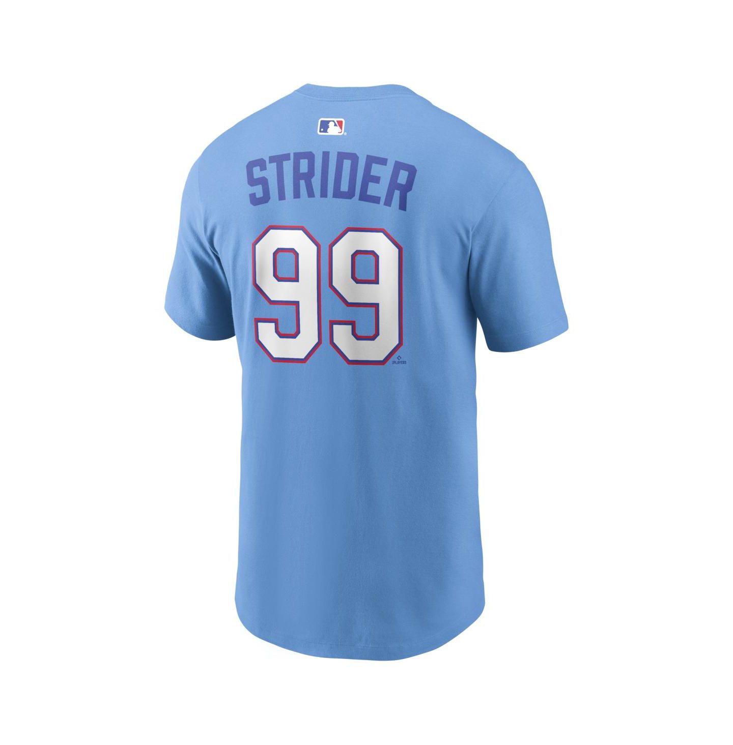 Мужская футболка Nike Spencer Strider Powder Blue Atlanta Braves 2026 City Connect Name & Number — фото 3