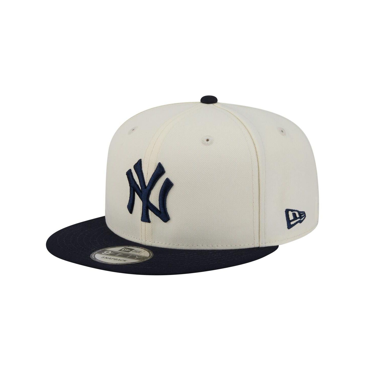 Мужская кепка New Era Cream/Navy New York Yankees Localized 9FIFTY Snapback Hat — фото 3