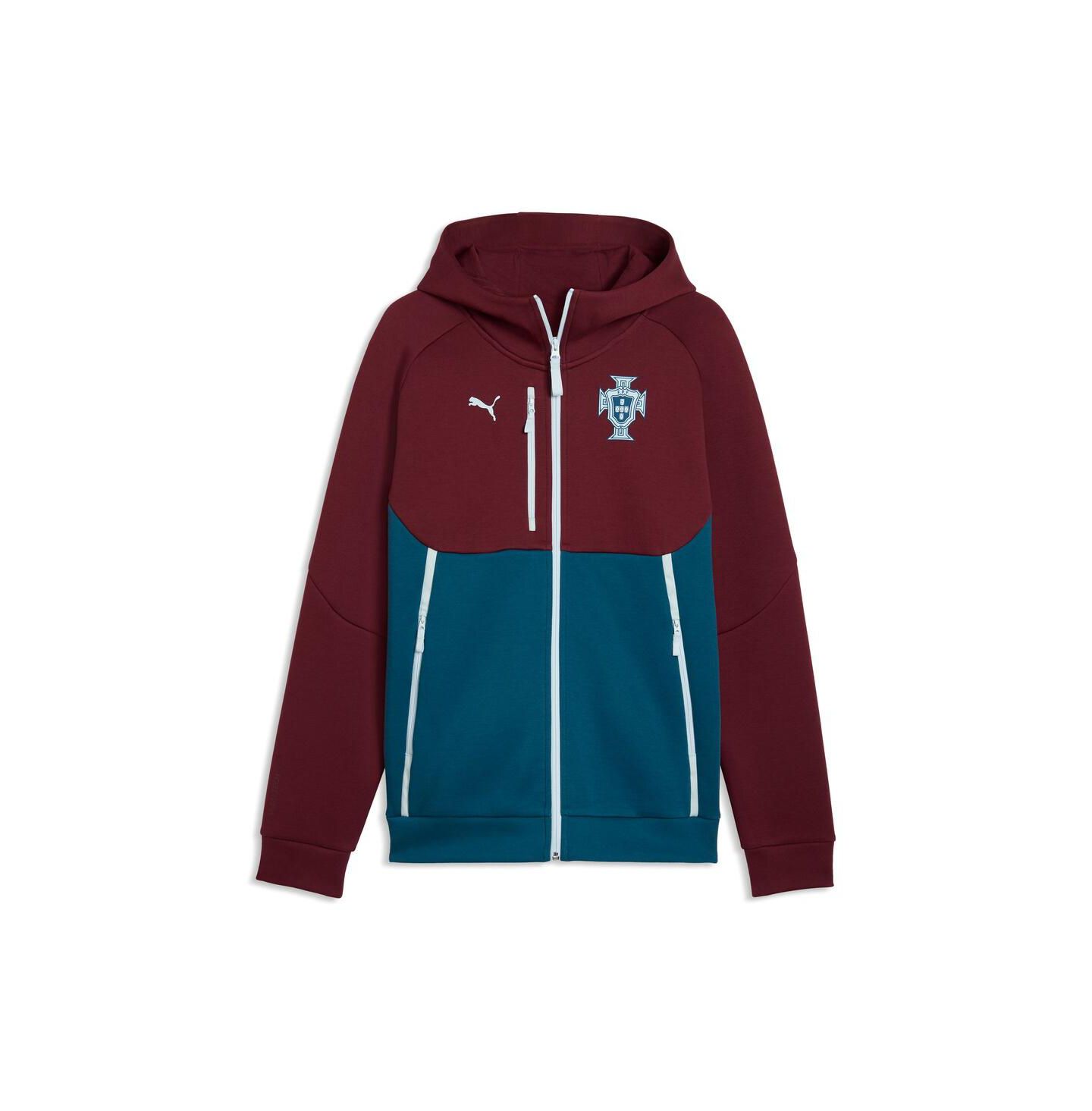 Мужское худи Puma Maroon Portugal National Team Tech Full-Zip — фото 1