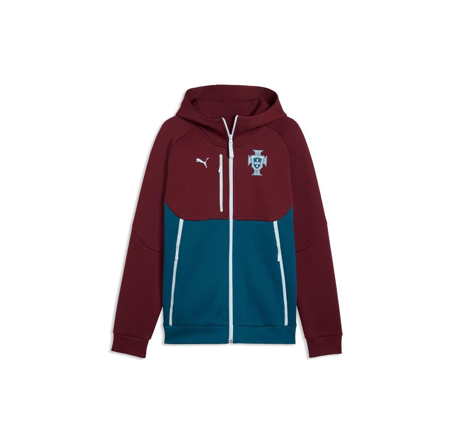Men's Maroon Portugal National Team Tech Full-Zip Hoodie