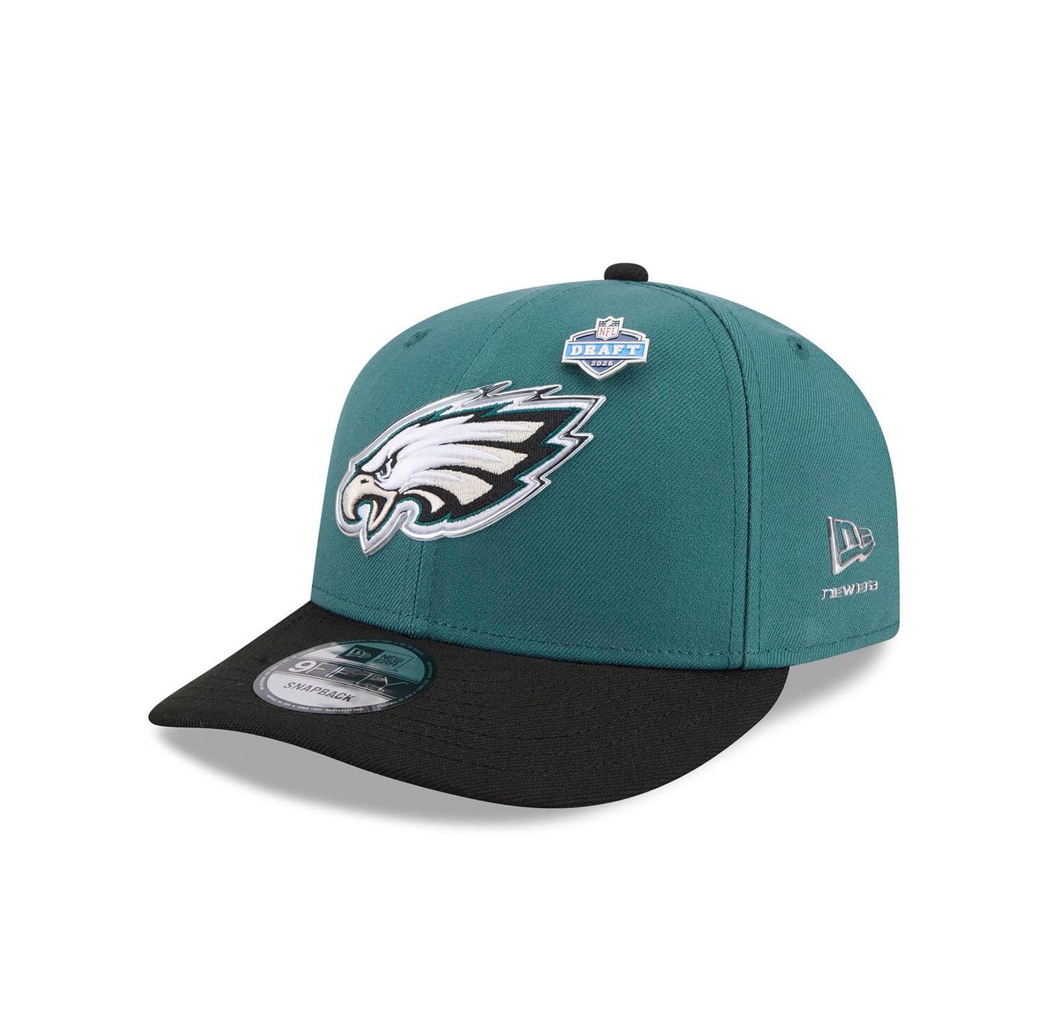 Men's Midnight Green/Black Philadelphia Eagles 2026 NFL Draft On Stage Pre-Curved 9FIFTY Snapback Hat