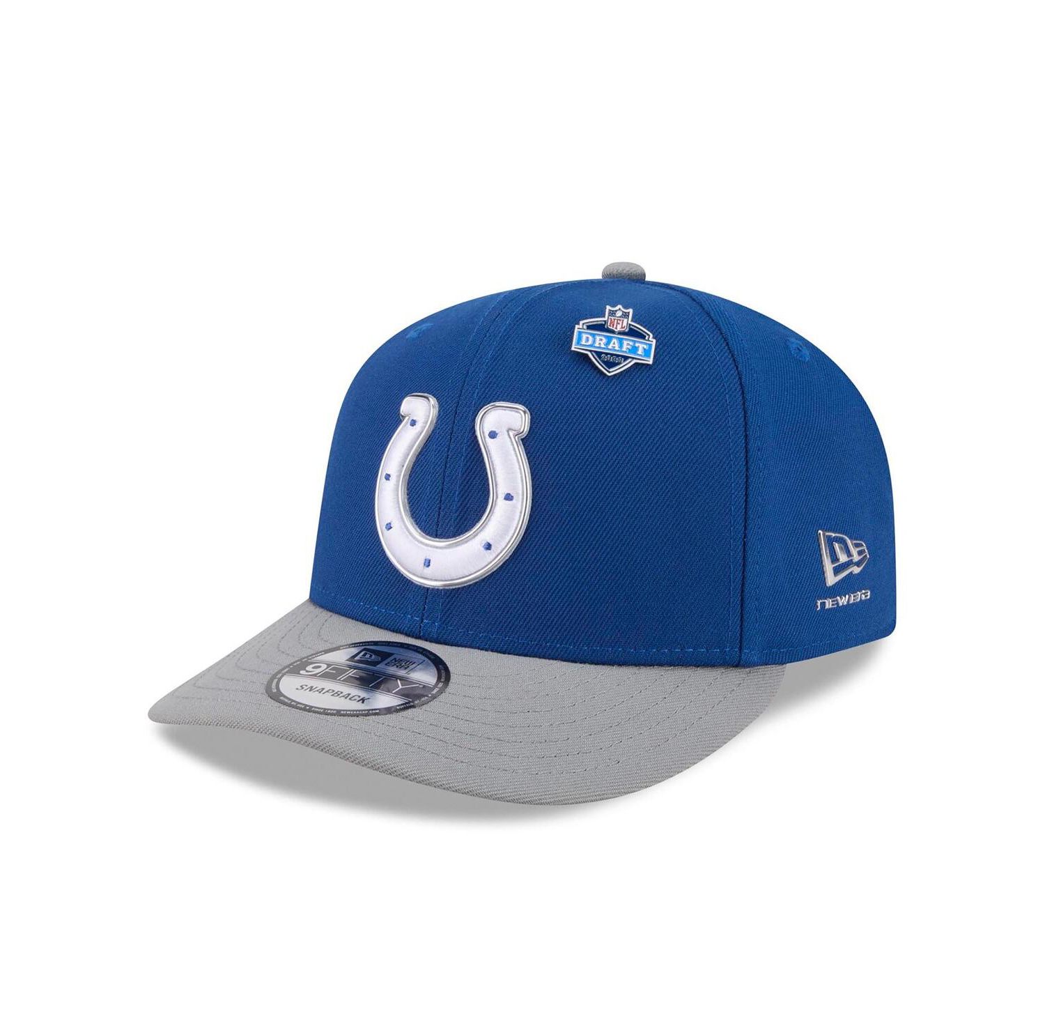 Men's Royal/Gray Indianapolis Colts 2026 NFL Draft On Stage Pre-Curved 9FIFTY Snapback Hat