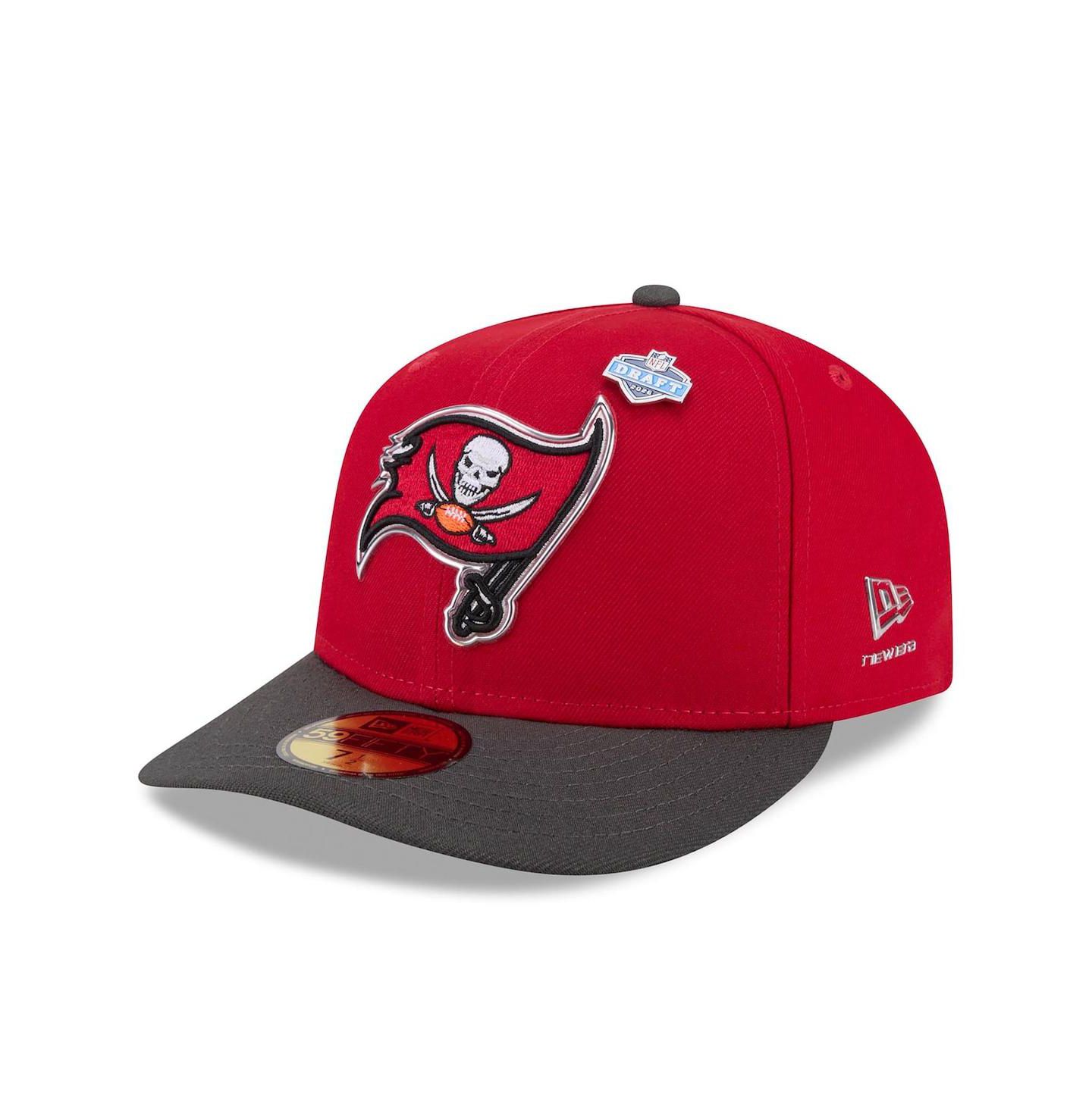 Мужская кепка New Era Red/Pewter Tampa Bay Buccaneers 2026 NFL Draft Pre-Curved 59FIFTY Fitted Hat — фото 1