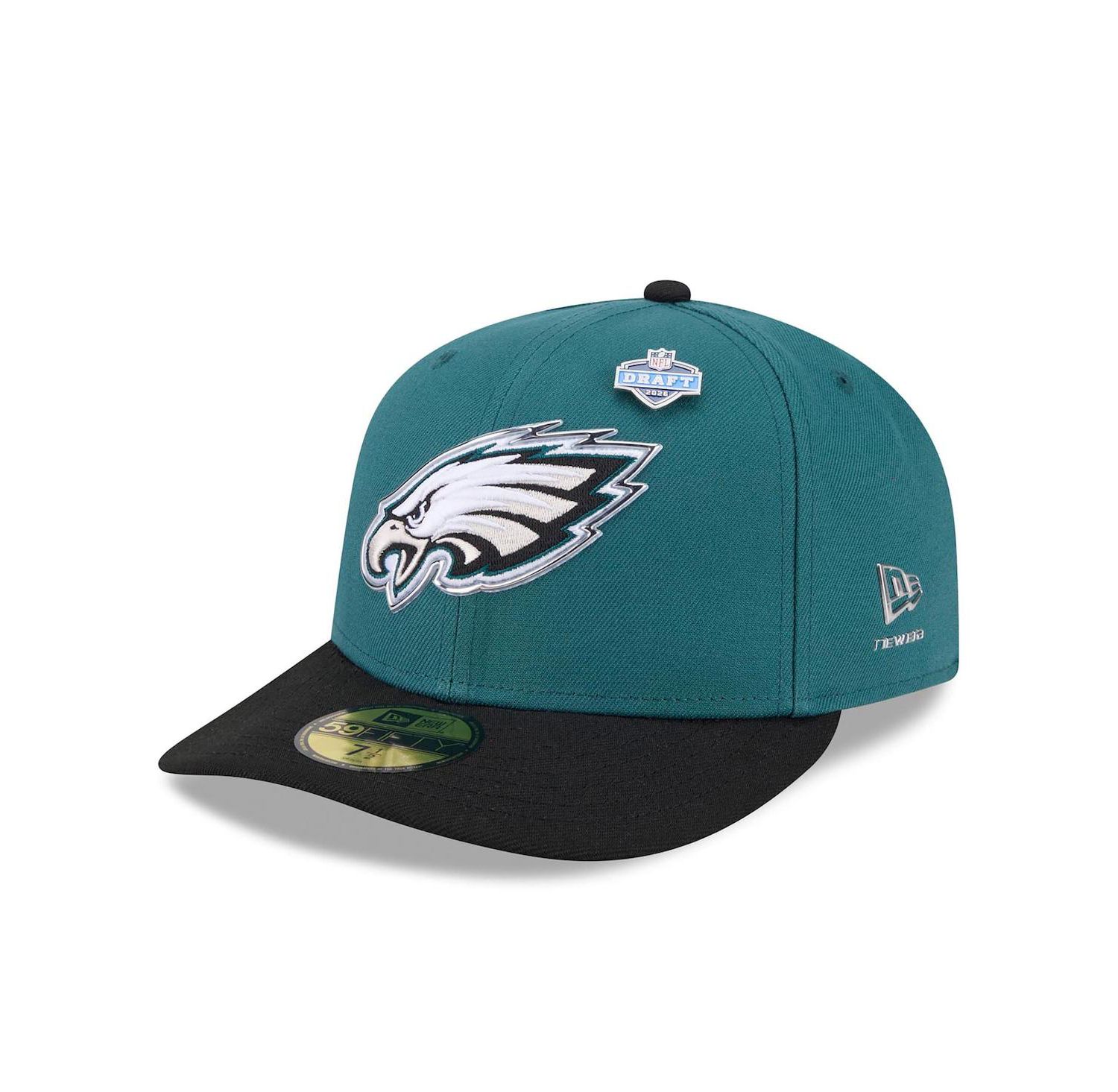 Men's Midnight Green/Black Philadelphia Eagles 2026 NFL Draft Pre-Curved 59FIFTY Fitted Hat