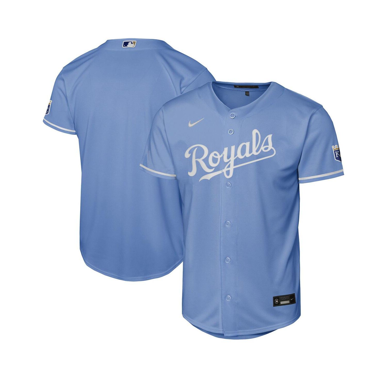 Big Boys and Girls Light Blue Kansas City Royals Alternate Stadium Jersey