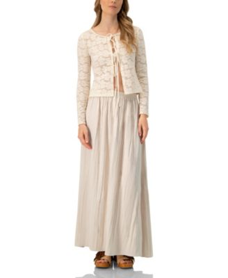 Women's Wide Midi Skirt with Side Slit