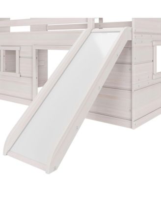 Max and Lily Farmhouse Twin Low Loft with Slide