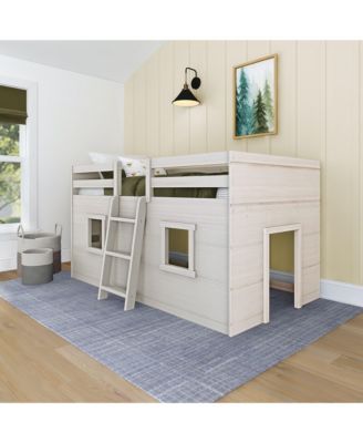 Max and Lily Farmhouse Twin Low Loft with 2 Windows