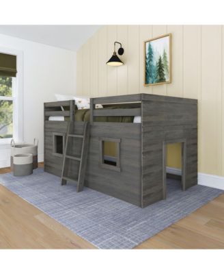 Max and Lily Farmhouse Twin Low Loft with 2 Windows