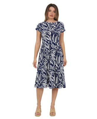 Women's Abstract Print Midi Dress