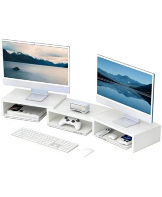 Desk Organizer Dual Monitor Stand Riser Shelf